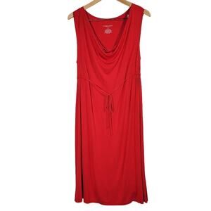 Liz Lange Maternity Red‎ Plunge Neckline Midi Dress XL